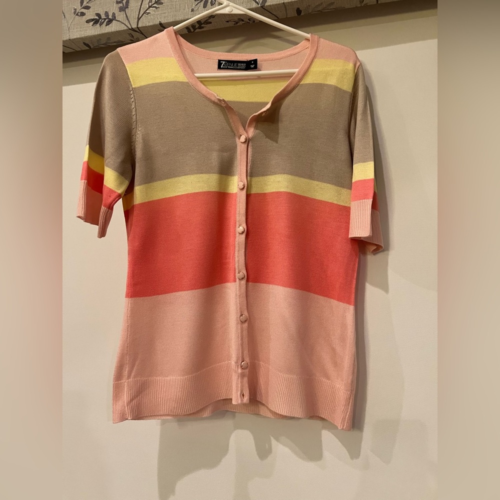 Striped Button-Up Cardigan